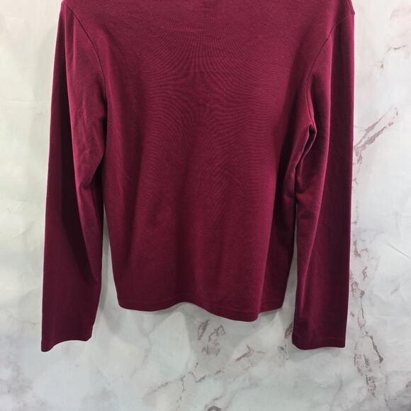 J Jill Shirt Womens Small P Petite True Red Long Sleeve Pullover Scoop Neck - Picture 6 of 9